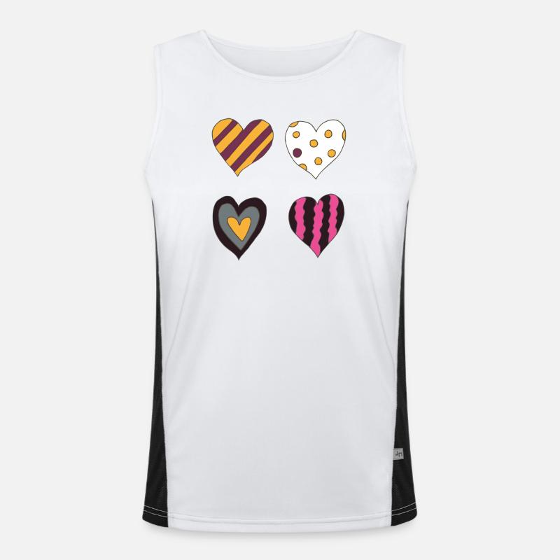 herzen variation vierte Funktionelles Kontrast-Tank Top für Männer 