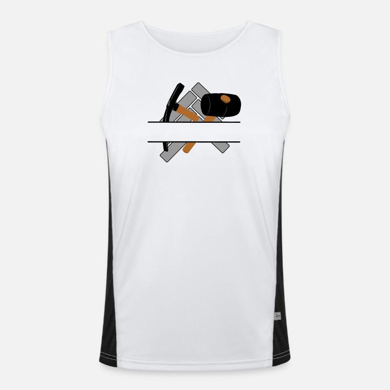 Pflastererlogo mit transparenter Stange dazwischen Funktionelles Kontrast-Tank Top für Männer 