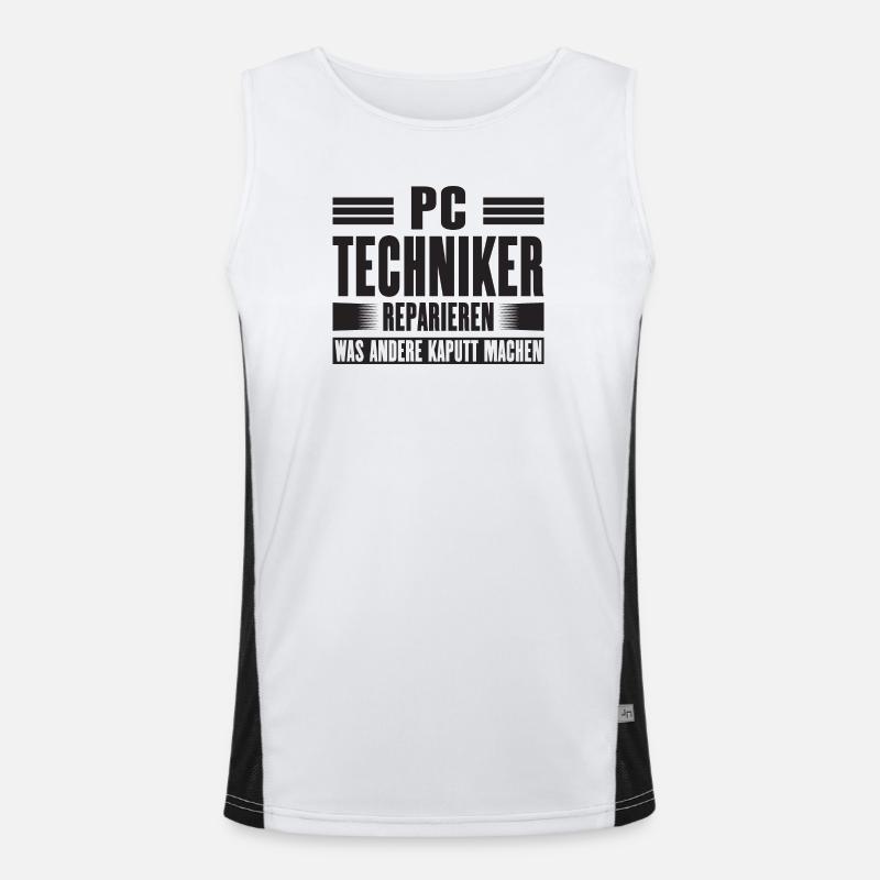 Service Technician Support Solution Quote Service PC Men's Functional Contrast Tank Top 