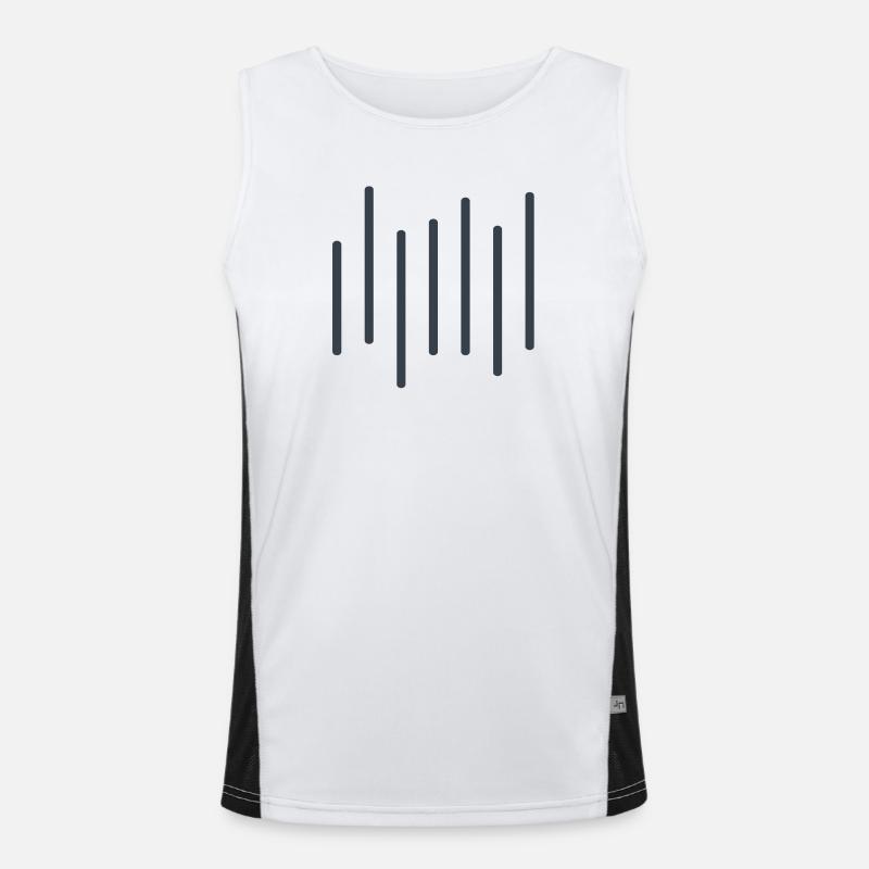 Linienrhythmus Dunkelblau Funktionelles Kontrast-Tank Top für Männer 