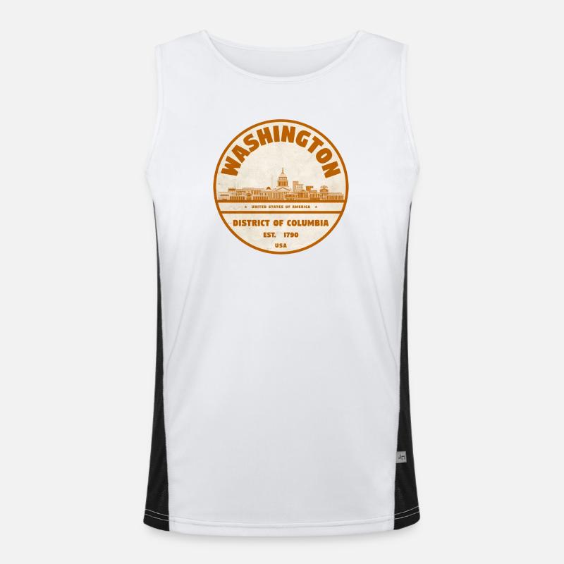 Timbre rond vintage de Washington DC Débardeur respirant contrasté Homme 