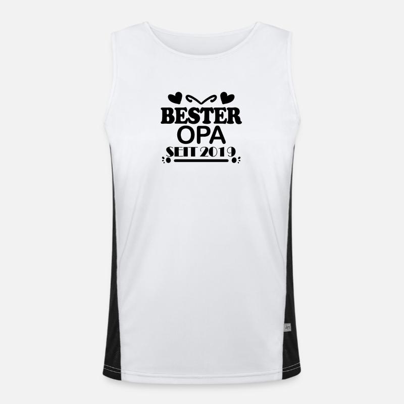 Bester Opa seit 2019 - Geschenk Funktionelles Kontrast-Tank Top für Männer 
