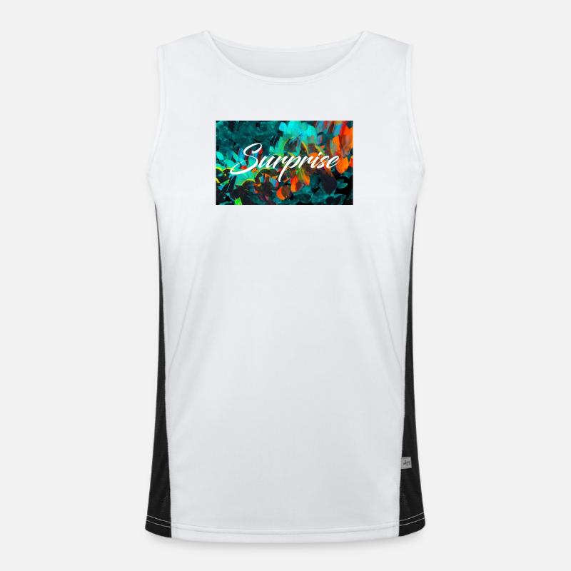 Surprise Colorée Feuillages Script Débardeur respirant contrasté Homme 