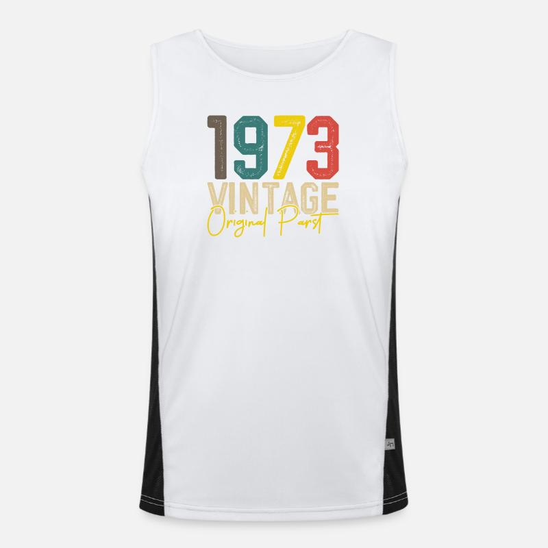Pièce originale vintage de 1973 Débardeur respirant contrasté Homme 