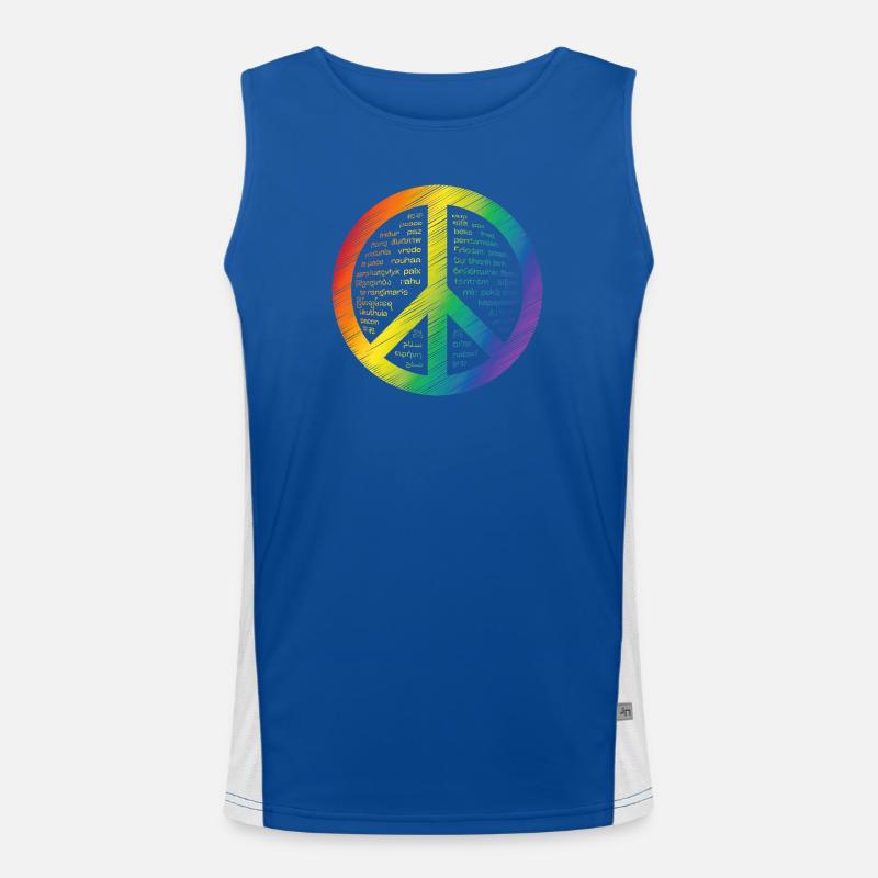 Leuchtendes Friedenszeichen Funktionelles Kontrast-Tank Top für Männer 
