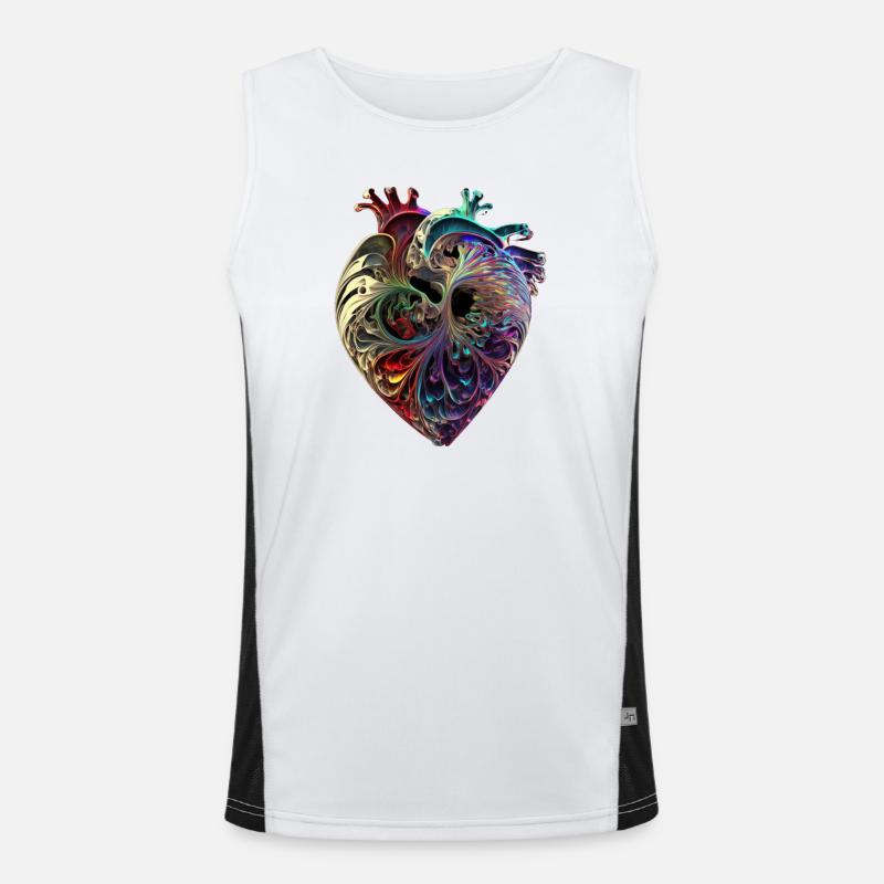 Herz Funktionelles Kontrast-Tank Top für Männer 