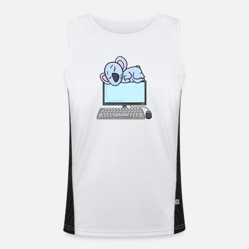 Koala Computer Nerd Programmeur Cadeau - Débardeur respirant contrasté Homme  - blanc/noir
