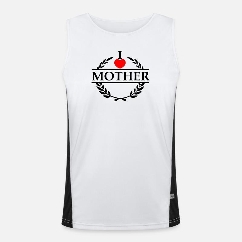 Lorbeerkranz Ich liebe Mutter Funktionelles Kontrast-Tank Top für Männer 
