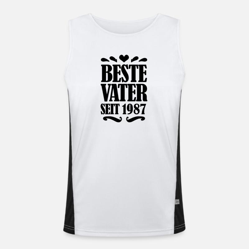 Bester Vater seit 1987 Funktionelles Kontrast-Tank Top für Männer 