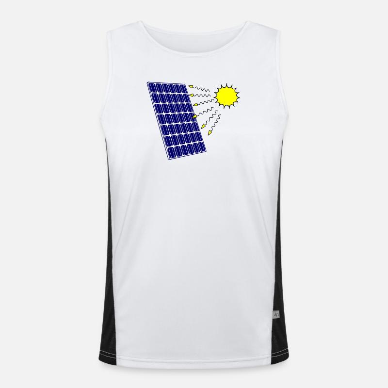 Solar panel with Solar radiation and sun Men's Functional Contrast Tank Top 