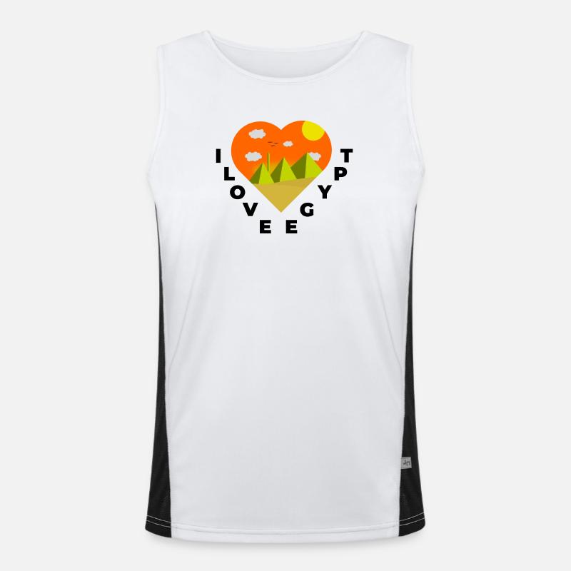 Egypt Egypt Cairo I Love Pyramids Gift Idea Men's Functional Contrast Tank Top 