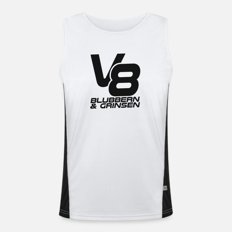 V8 - Blubbern & Grinsen Funktionelles Kontrast-Tank Top für Männer 