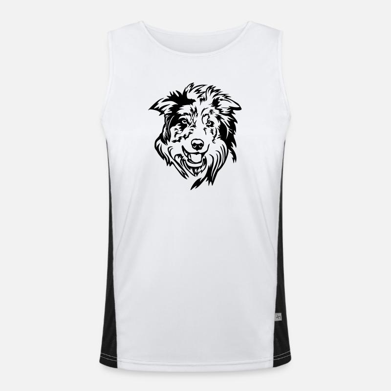 Tête de Border Collie Débardeur respirant contrasté Homme 