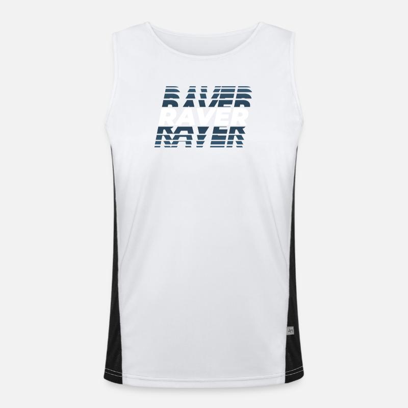 Raver design glitch, pour DJ EDM Techno House Débardeur respirant contrasté Homme 