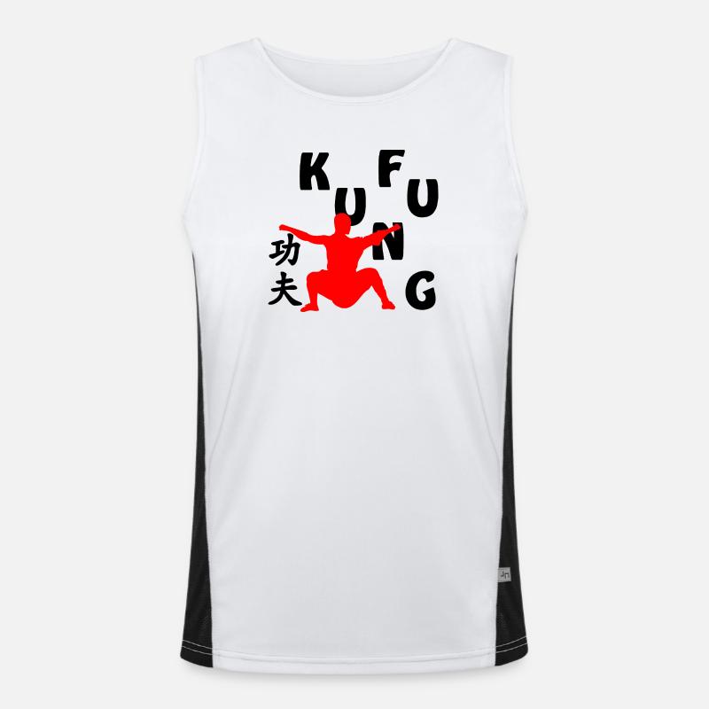 Shaolin monk shadow figure Men's Functional Contrast Tank Top 