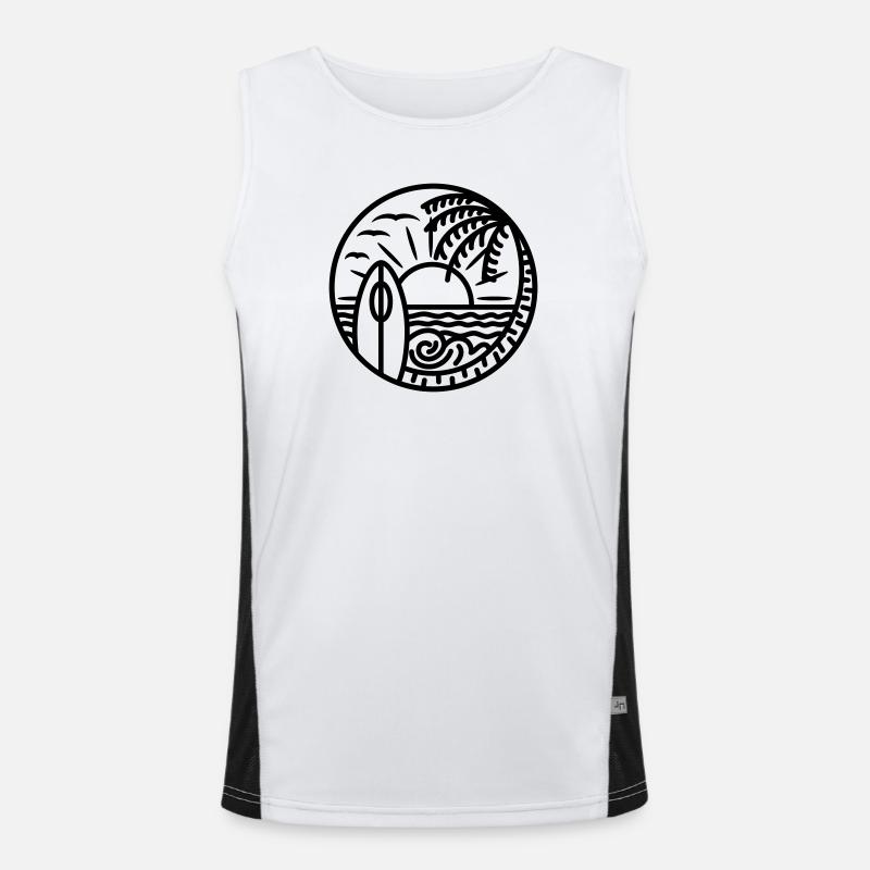 Beach please Funktionelles Kontrast-Tank Top für Männer 