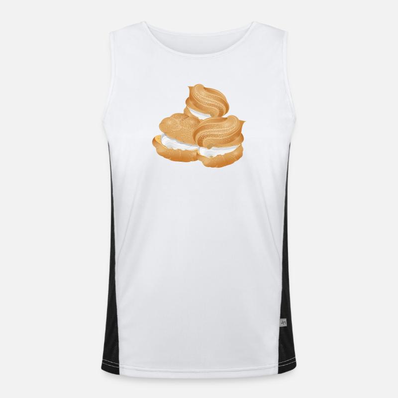 Illustration von drei gefüllten Windbeutel Funktionelles Kontrast-Tank Top für Männer 