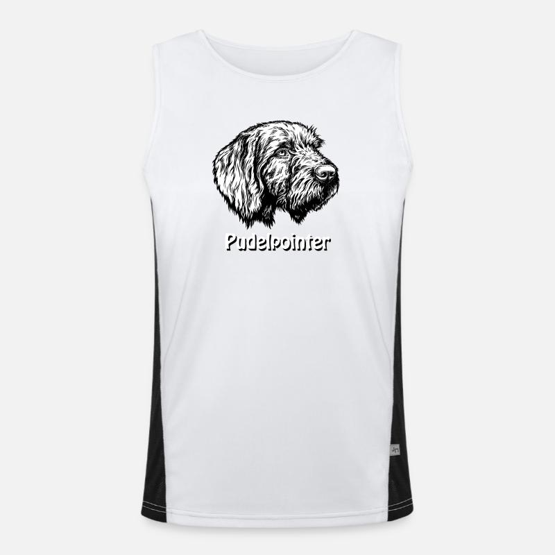 Pudelpointer Portrait Funktionelles Kontrast-Tank Top für Männer 