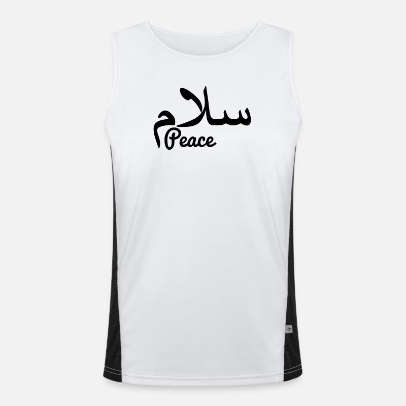 Arab peace text peace Men's Functional Contrast Tank Top 