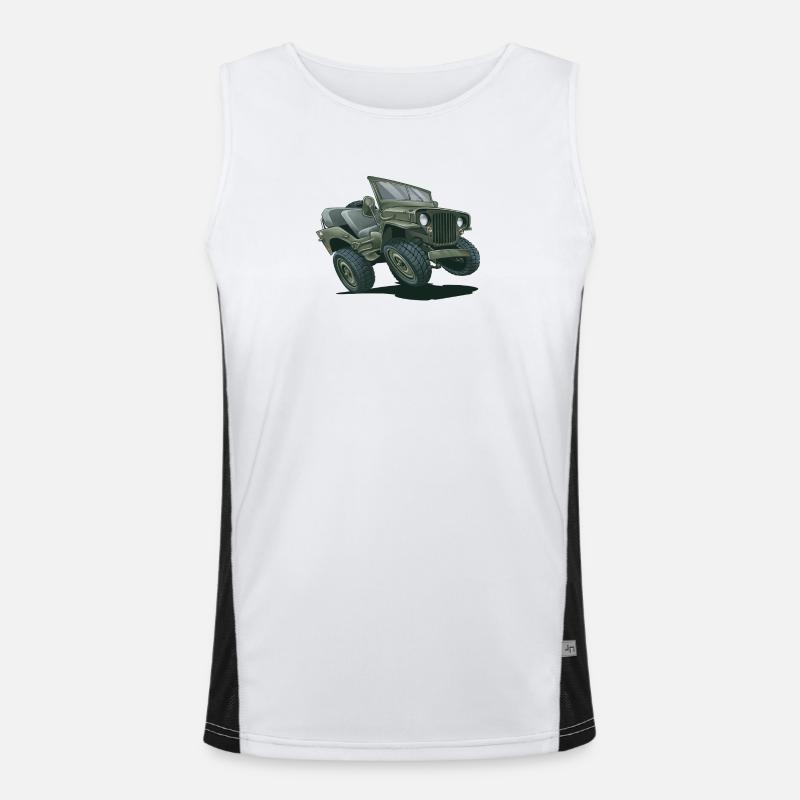 Willys MB Offroader 4x4 Millitary Oldtimer Us Army Funktionelles Kontrast-Tank Top für Männer 