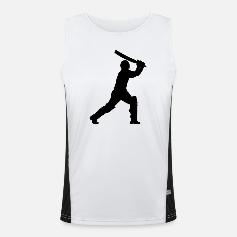 Cricket shadow image - Men's Functional Contrast Tank Top  - white/black