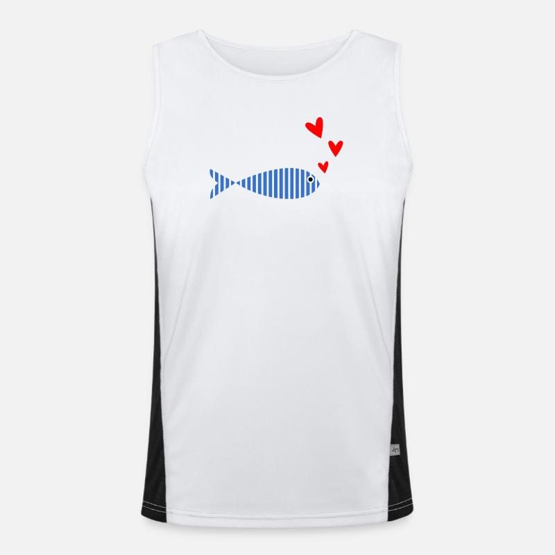 SARDINE. FISH. APRIL FOOL. EASTER. SEA Men's Functional Contrast Tank Top 