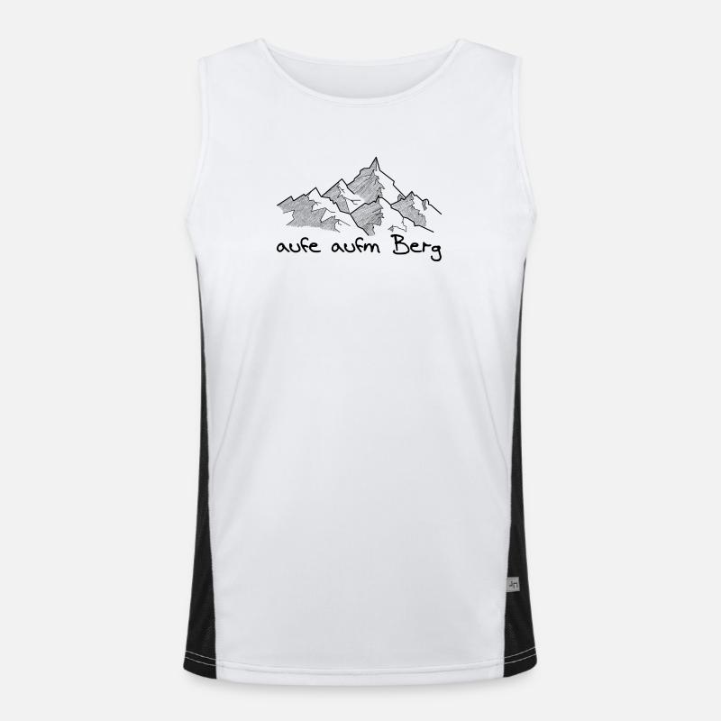 aufe aufm Berg - raufe auf den Berg, dialecte Débardeur respirant contrasté Homme