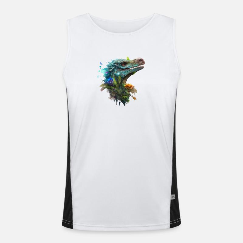 Vélociraptor bleu Débardeur respirant contrasté Homme 