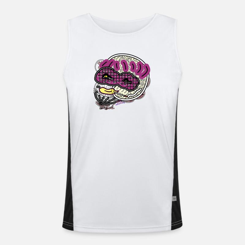 Comic man - Men's Functional Contrast Tank Top - white/black