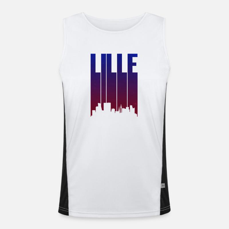 Lille Skyline Gradient Funktionelles Kontrast-Tank Top für Männer 