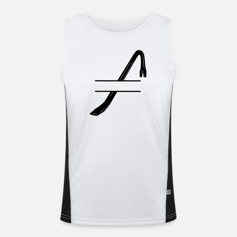 Einbruchslogo Brechstange oder Brechstange - Funktionelles Kontrast-Tank Top für Männer  - Weiß/Schwarz