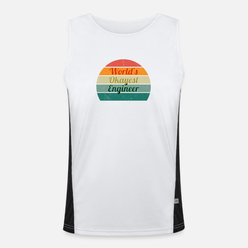 World's Okayest Engineer Retro Design Men's Functional Contrast Tank Top 