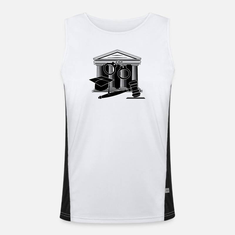 Logo des Gerichts, des Richters oder des Anwalts Funktionelles Kontrast-Tank Top für Männer 