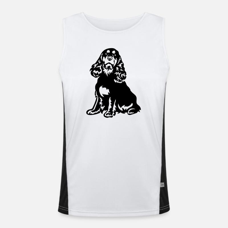 Cocker Spaniel - Men's Functional Contrast Tank Top  - white/black