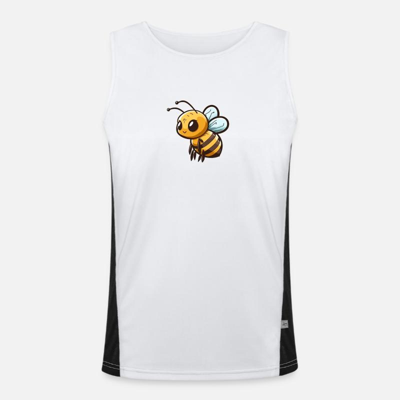 Cute Comic Bee Men's Functional Contrast Tank Top 