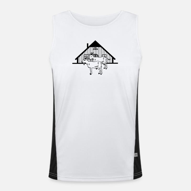 Ziegenfarm oder Stall Funktionelles Kontrast-Tank Top für Männer 