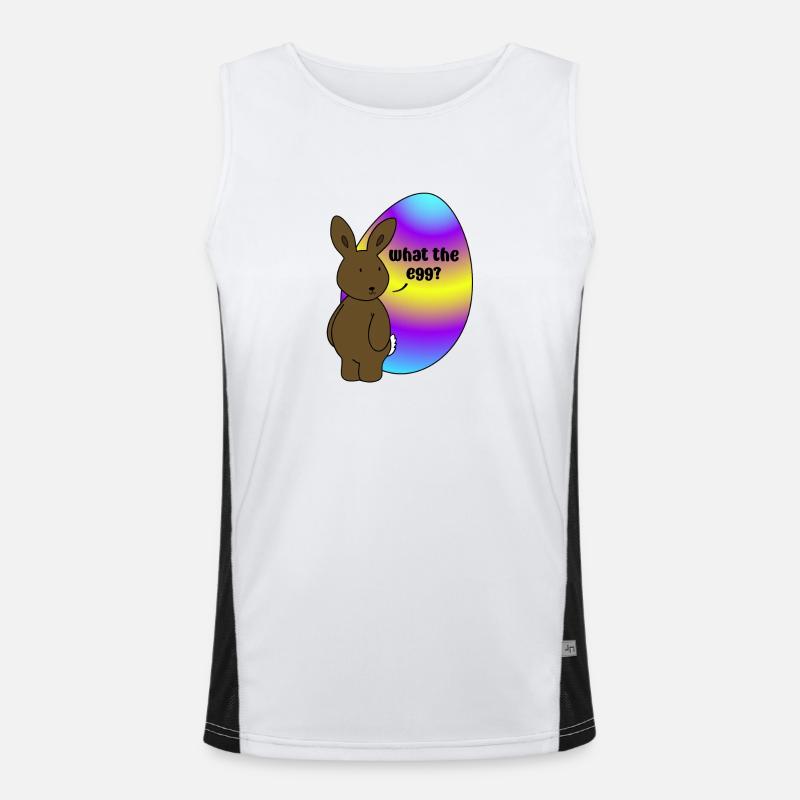 Happy Easter - Easter Bunny with Easter Egg Men's Functional Contrast Tank Top 