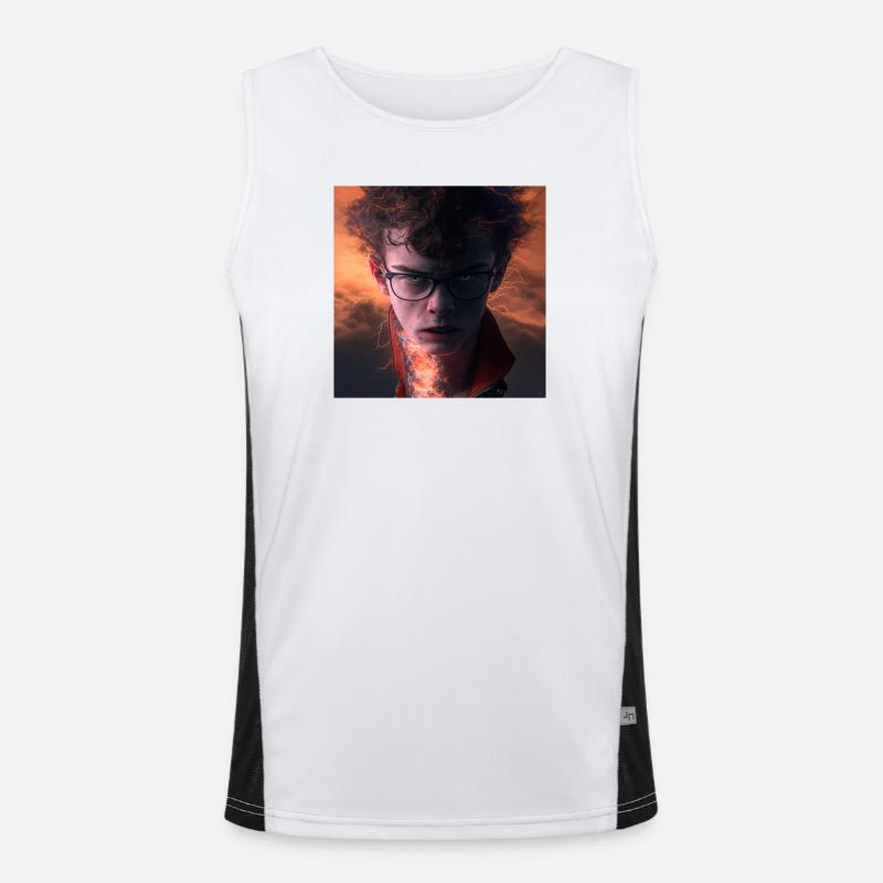 elektrik Portrait - Lightning and Inner Fire Men's Functional Contrast Tank Top 