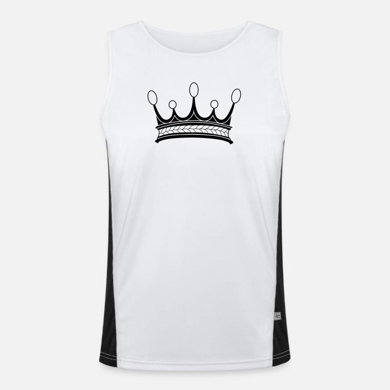 Crown five pearls transparent shadow image - Men's Functional Contrast Tank Top  - white/black