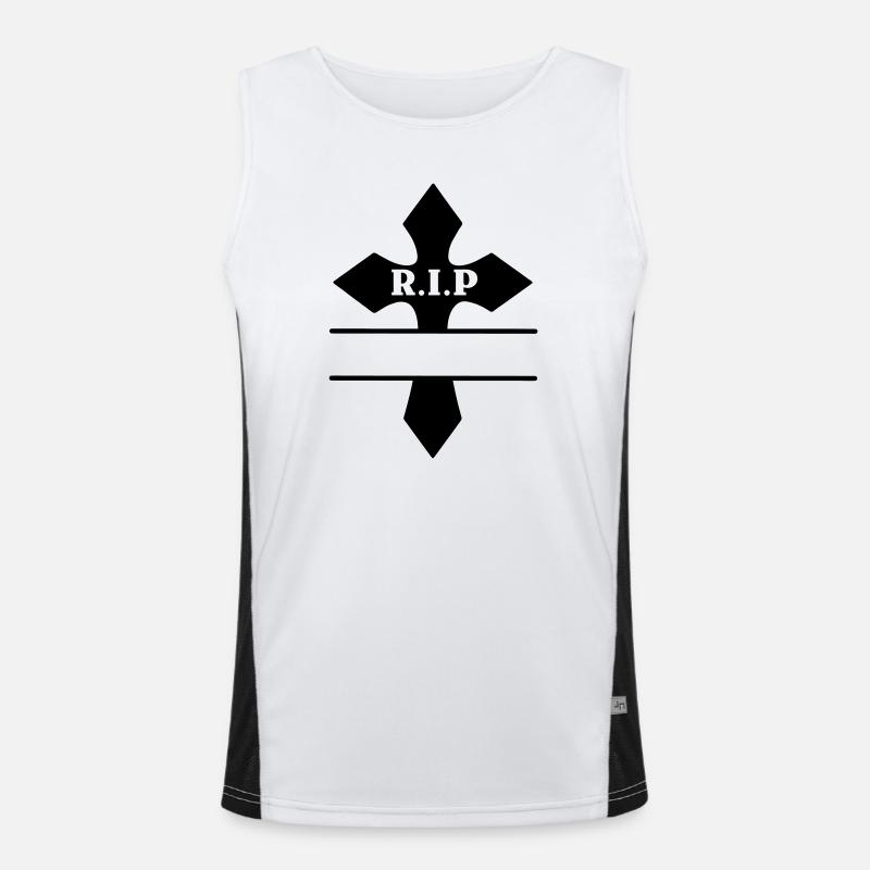 Cross R.I.P rests in peace Men's Functional Contrast Tank Top 