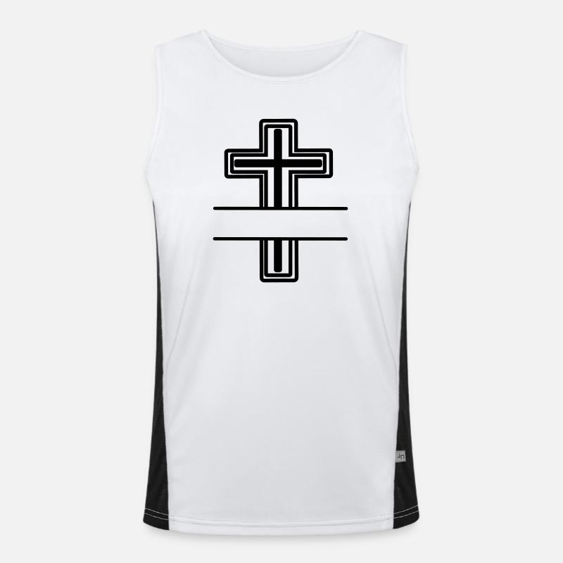 Monogramm-Kreuz Funktionelles Kontrast-Tank Top für Männer 