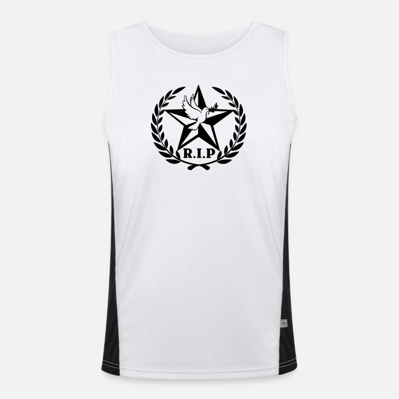 R.I.P Sterntaube Lorbeerkranz Funktionelles Kontrast-Tank Top für Männer 