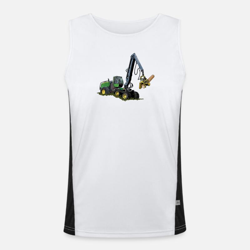 Moissonneuse-batteuse, Moissonneuse-batteuse - Débardeur respirant contrasté Homme  - blanc/noir