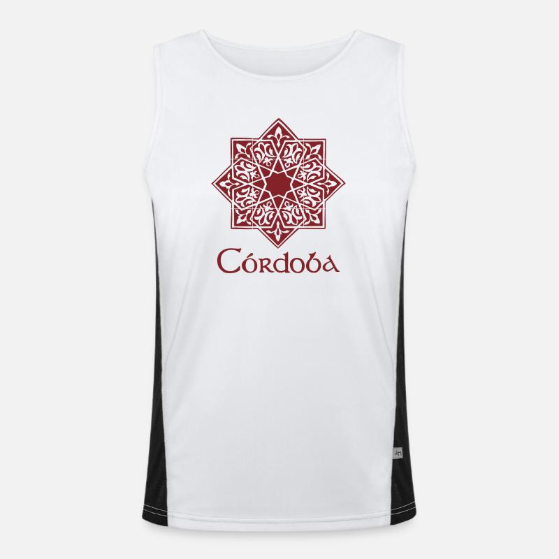 Cordoba 2 (red) - Men's Functional Contrast Tank Top - white/black