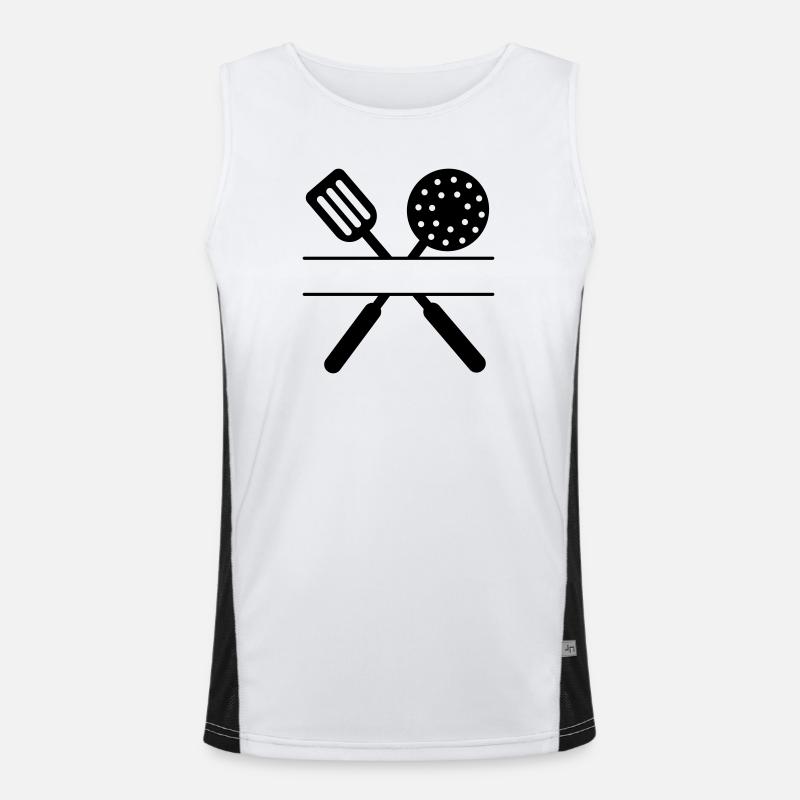 Baking tools crossed - Men's Functional Contrast Tank Top  - white/black