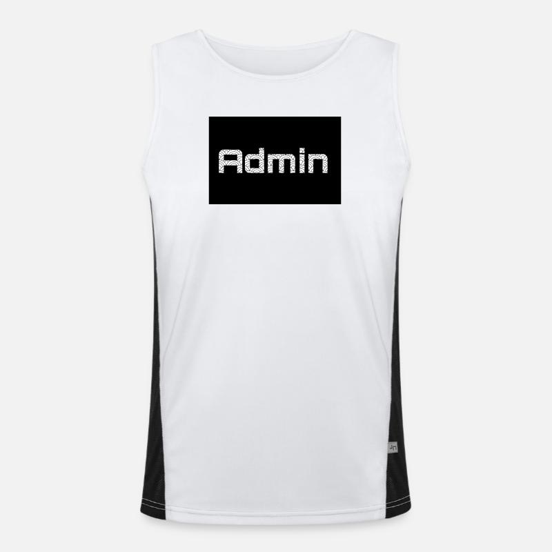 ADMIN Whitewords/Blackbackround Funktionelles Kontrast-Tank Top für Männer 