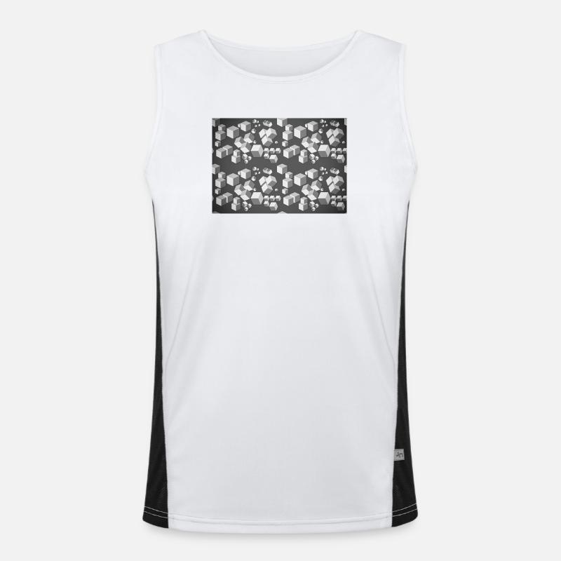 Motif déco gris-blanc Débardeur respirant contrasté Homme 