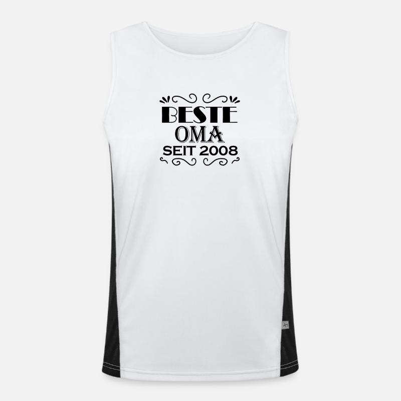 Beste Oma seit 2008 - Oma Geschenk Funktionelles Kontrast-Tank Top für Männer 