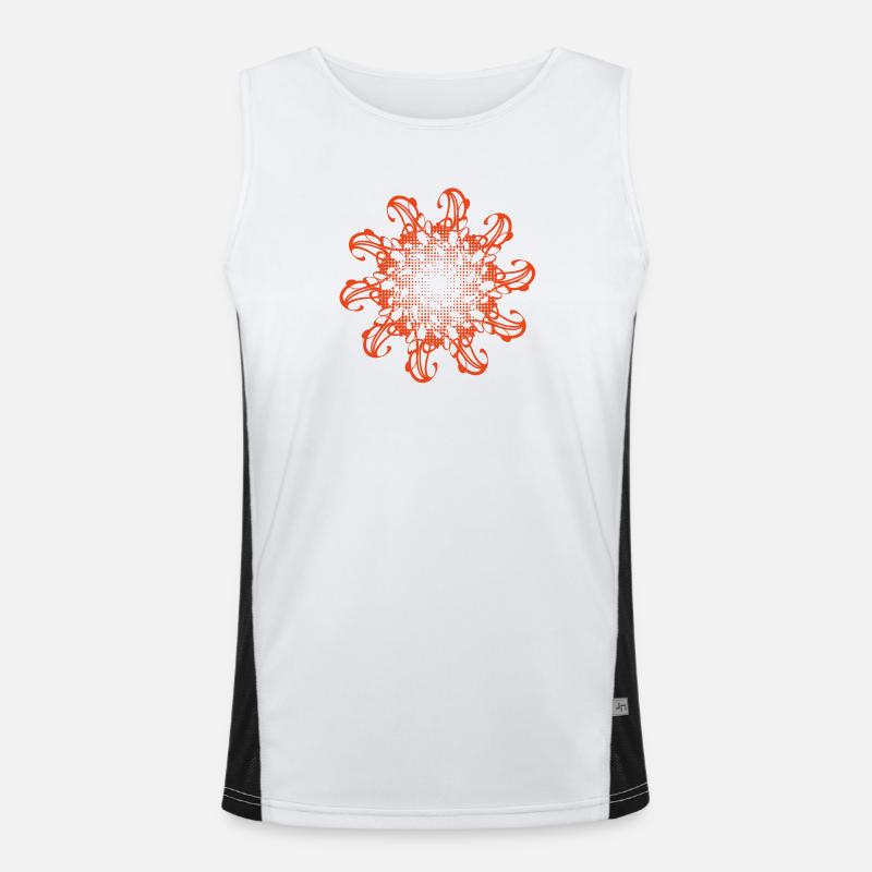 Random patterns rotated and dotted - Men's Functional Contrast Tank Top  - white/black