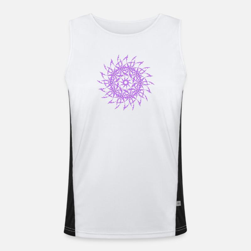 Random patterns rotated modif - Men's Functional Contrast Tank Top  - white/black